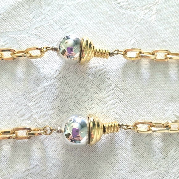 40" Goldtone Cable Link Station Necklace - Picture 6 of 8